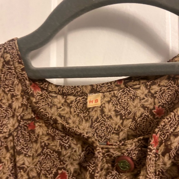 Button Up vintage dress brown pattern size medium - Picture 4 of 6